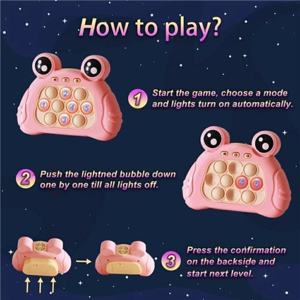 Bubble Game Console Handheld Fast Speed Pushing Educational Fidget Toy Kids PINK